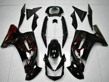 Acheter Carénages Moto Kawasaki EX650 2006-2008 - Noir Brillant Rouge Flamme