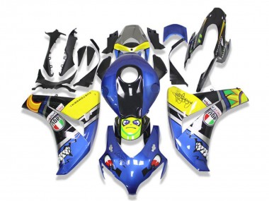 Acheter Carénages Moto Honda CBR1000RR 2008-2011 - Bleu Jaune Noir Brillant Requin
