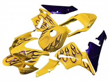 Acheter Carénages Moto Honda CBR600RR 2003-2004 - Jaune Noir Flamme