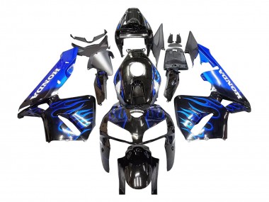 Acheter Carénage Moto Honda CBR600RR 2005-2006 - Noir Brillant Bleu Flamme