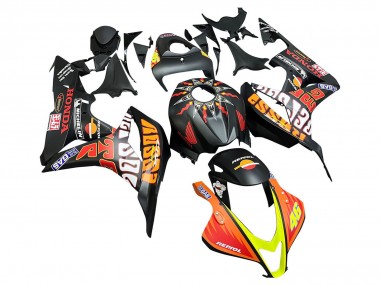 Acheter Carénages Moto Honda CBR600RR 2007-2008 - Noir Mat Orange Rouge Rossi Repsol 46