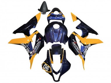 Acheter Carénages Moto Honda CBR600RR 2007-2008 - Orange Bleu Foncé Trick Star 06
