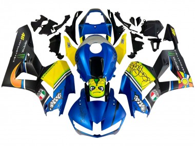 Acheter Carénages Moto Honda CBR600RR 2013-2023 - Bleu Jaune Noir Mat Vert Monstre Requin