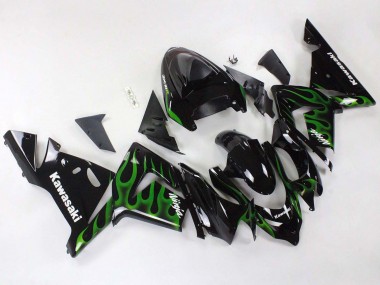Acheter Carénages Moto Kawasaki ZX10R 2004-2005 - Noir Vert Flamme Ninja