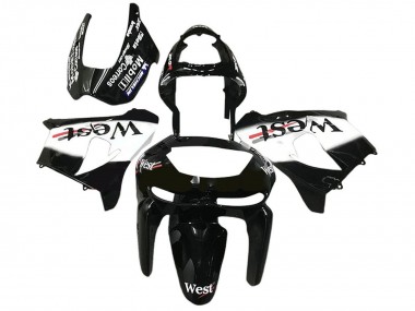 Acheter Carénages Moto Kawasaki ZX6R 1998-1999 - Noir Brillant Blanc West
