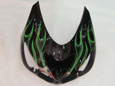 Acheter Carénage Moto Kawasaki ZX14R ZZR1400 2006-2011 - Noir Brillant Vert Flamme