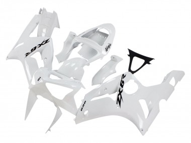 Acheter Carénages Moto Kawasaki ZX6R 2003-2004 - Blanc Noir Décalque