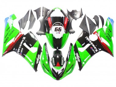 Acheter Carénages Moto Kawasaki ZX6R 2005-2006 - Vert Rouge Noir Elf 66