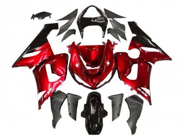 Acheter Carénages Moto Kawasaki ZX6R 2005-2006 - Rouge Noir