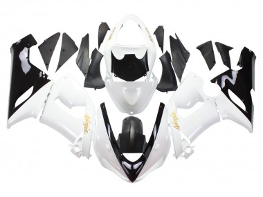 Acheter Carénages Moto Kawasaki ZX6R 2005-2006 - Blanc Noir Or Ninja