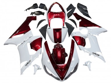 Acheter Carénages Moto Kawasaki ZX6R 2005-2006 - Blanc Rouge
