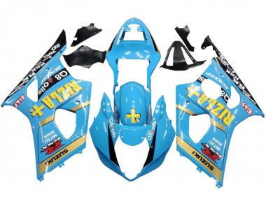 Acheter Carénages Moto Suzuki GSXR 1000 2003-2004 - Bleu Clair Jaune Noir Rizla Motul