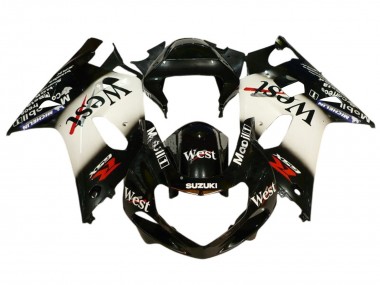 Acheter Carénages Moto Suzuki GSXR 600 / GSXR 750 2001-2003 - Noir Brillant Blanc West Rouge