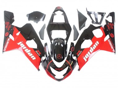 Acheter Carénages Moto Suzuki GSXR 600 / GSXR 750 2004-2005 - Noir Brillant Rouge Jordan Michelin