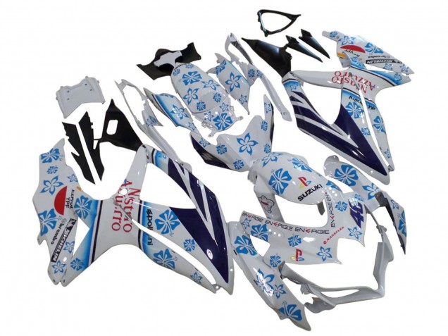 Carénages Moto Suzuki GSXR 600 / GSXR 750 2006-2007 - Blanc Bleu Noir Rouge Nastro Azzurro