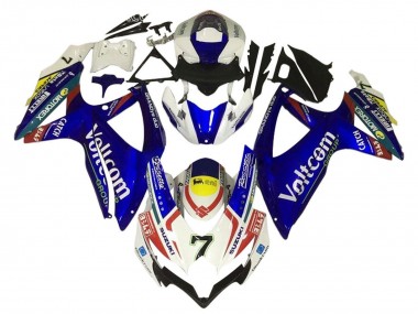 Acheter Carénages Moto Suzuki GSXR 600 / GSXR 750 2006-2007 - Blanc Bleu Jaune Rouge Voltcom