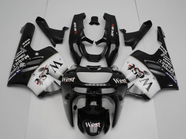 Acheter Carénages Moto Kawasaki ZX9R 1994-1997 - Noir Brillant Blanc West