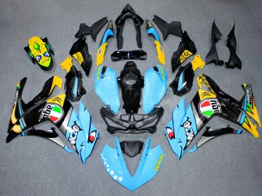 Acheter Carénages Moto Yamaha YZF R3/R25 2015-2018 - Bleu Clair Jaune Argent Noir
