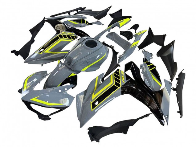 Carénages Moto Yamaha YZF R3/R25 2015-2018 - Nardo Gris Jaune Néon Noir