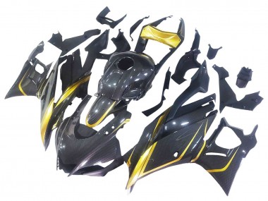 Acheter Carénages Moto Yamaha YZF R3/R25 2019-2021 - Or Noir Fibre de Carbone