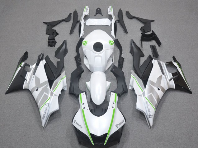 Carénages Moto Yamaha YZF R3/R25 2022-2024 - Blanc Vert Argent Noir
