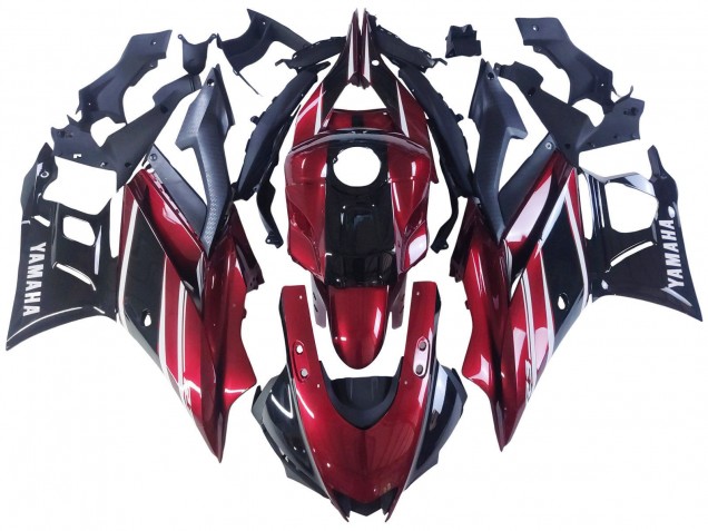 Carénage Moto Yamaha YZF R3/R25 2022-2024 - Rouge Blanc Noir Brillant