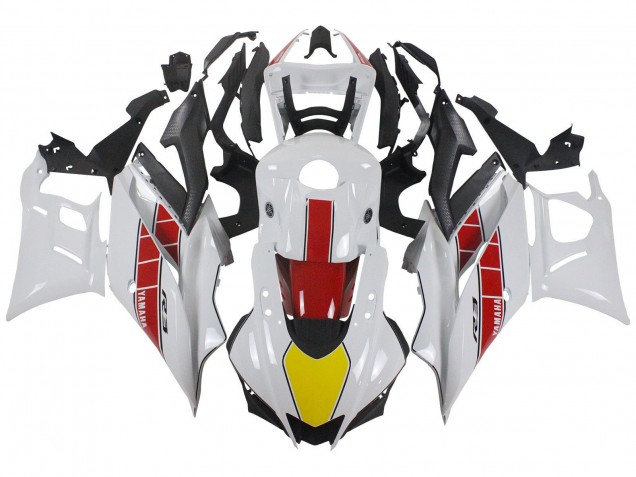 Carénages Moto Yamaha YZF R3/R25 2022-2024 - Blanc Rouge Jaune Noir