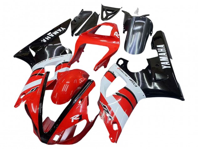 Carénages Moto Yamaha YZF 1000 R1 2000-2001 - Rouge Blanc Noir Brillant
