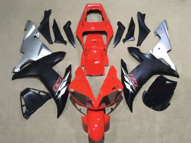 Acheter Carénages Moto Yamaha YZF 1000 R1 2002-2003 - Rouge Argent Noir Mat