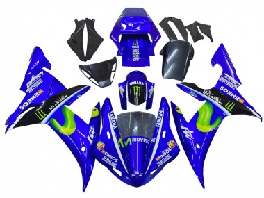 Acheter Carénages Moto Yamaha YZF 1000 R1 2002-2003 - Bleu Noir Vert MoviStar ENEOS Monstre