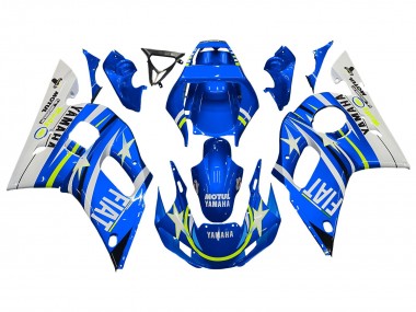 Acheter Carénages Moto Yamaha YZF 600 R6 1998-2002 - Blanc Bleu Jaune Néon Fiat Motul Michelin