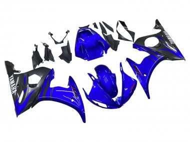 Acheter Carénages Moto Yamaha YZF R6 2003-2004 - Bleu Noir Brillant
