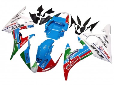 Acheter Carénages Moto Yamaha YZF R6S 2006-2009 - Blanc Bleu Vert Rouge Kastinee Dunlop Motul