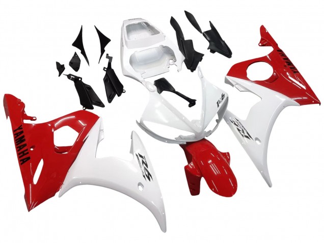 Carénages Moto Yamaha YZF R6 2003-2004 - Blanc Rouge