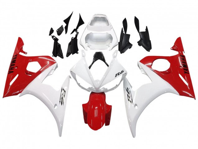 Carénages Moto Yamaha YZF R6 2003-2004 - Blanc Rouge