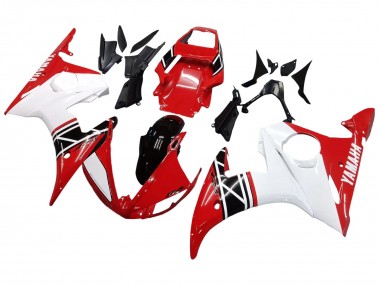 Acheter Carénage Moto Yamaha YZF R6 2003-2004 - Blanc Rouge Noir Brillant