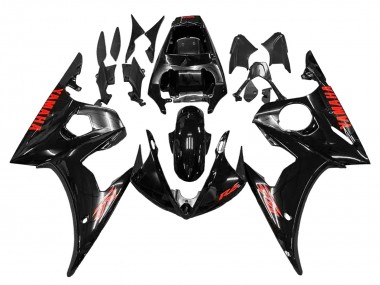 Acheter Carénages Moto Yamaha YZF R6S 2006-2009 - Noir Brillant Rouge