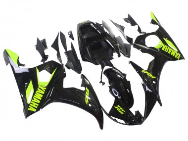 Acheter Carénages Moto Yamaha YZF R6 2003-2004 - Noir Brillant Jaune Néon
