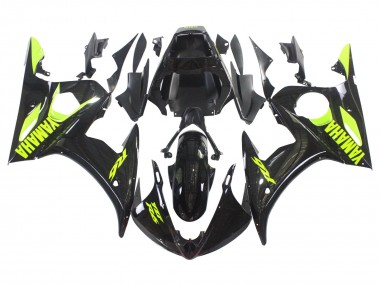 Acheter Carénages Moto Yamaha YZF R6S 2006-2009 - Noir Brillant Jaune Néon