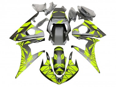 Acheter Carénages Moto Yamaha YZF R6S 2006-2009 - Vert Néon Noir Mat Geometric