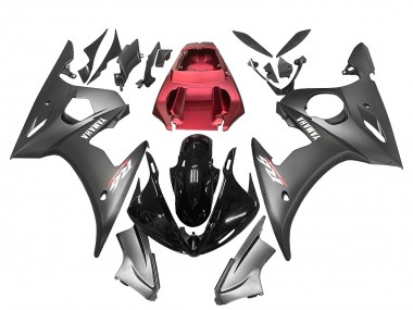 Acheter Carénages Moto Yamaha YZF R6 2003-2004 - Rouge Noir Brillant Noir Mat
