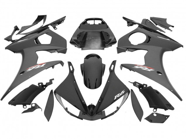 Carénages Moto Yamaha YZF R6S 2006-2009 - Noir Brillant Noir Mat