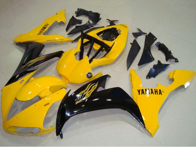 Carénages Moto Yamaha YZF R1 2004-2006 - Jaune Noir Brillant