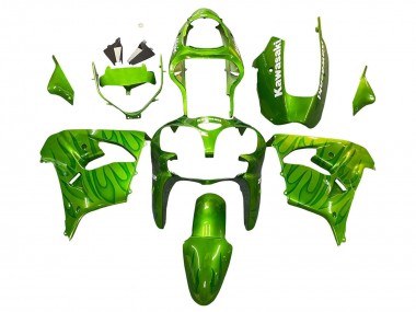 Acheter Carénages Moto Kawasaki ZX9R 2000-2001 - Vert Flamme