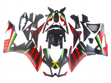 Acheter Carénages Moto Aprilia RSV4 1000 2009-2015 - Noir Mat Rouge Vert Bande
