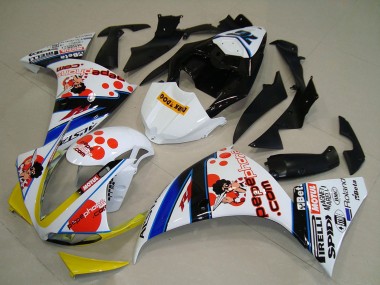 Acheter Carénages Moto Yamaha YZF R1 2009-2011 - Blanc Rouge Jaune Noir Pepe Phone Dark Dog