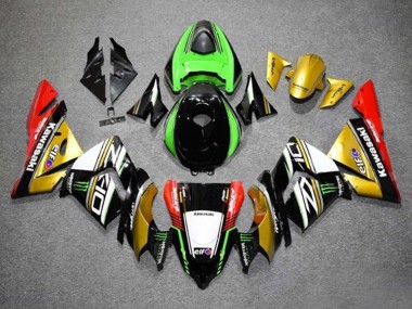 Acheter Carénages Moto Kawasaki ZX10R 2004-2005 - Or Noir Vert Blanc Rouge