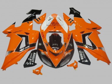 Acheter Carénage Moto Kawasaki ZX10R 2006-2007 - Orange Blanc Noir Courses Elf