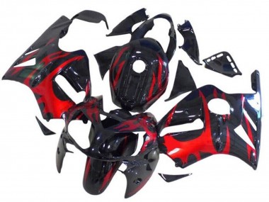 Acheter Carénages Moto Kawasaki ZX12R 2002-2006 - Noir Brillant Rouge Tribal