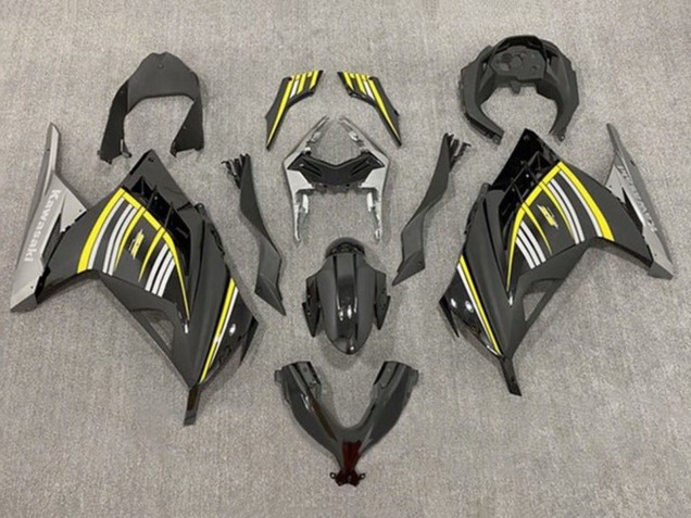 Carénages Moto Kawasaki EX300 2013-2017 - Jaune Argent Noir Brillant Noir Mat